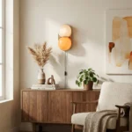 Two Globe Glass Plug-in Wall Sconce - Image 3