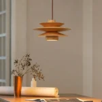 Cascade Wooden Disc Swag Pendant Lamp - Image 2