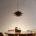 Cascade Wooden Disc Swag Pendant Lamp - Image 3