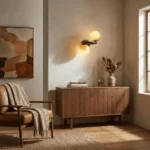 Two Globe Alabaster Wall Sconce - Image 2