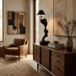 Carved Wood Cordless Table Lamp - Image 3