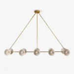 Slim Brass Linear Chandelier