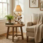 Sculpted Metal Floral Table Lamp - Image 2