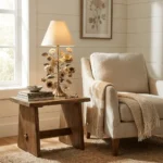 Sculpted Metal Floral Table Lamp - Image 3