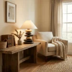 Stacked Pebble Wood Table Lamp - Image 2
