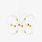 Amber Glass Orb Loop Chandelier