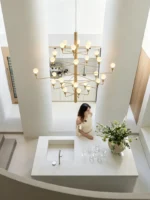 Raggiera Tiered Alabaster Globe Chandelier - Image 2