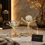 Pebble-Inlay Sculptural Plaster Table Lamp - Image 2