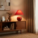 Cinabra Red Ceramic Table Lamp - Image 3