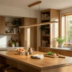 Tapered Wood Linear Pendant Lamp - Image 3