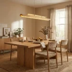 Two Tier Wood Linear Pendant Light - Image 3