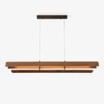 Curved Wood Linear Pendant Light