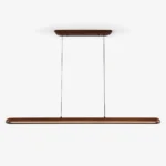 Wide Wood Linear Pendant Light