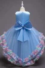 High-Low Sleeveless Tulle Rainbow Ruffle Hem Flower Girl Dresses 1029257838364 - Image 2