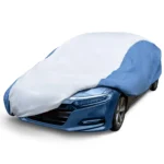 Hyvek All Weather Waterproof Car Cover Breathable and UV Protection White/Blue - Image 2