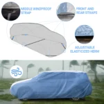 Hyvek All Weather Waterproof SUV Cover Breathable and UV Protection White/Blue - Image 3