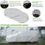 Hyvek All Weather Waterproof SUV Cover Breathable and UV Protection with Ventilation Window and Door Zipper - Image 3