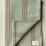 i+w x family heirloom weavers cotton throw in sage stripe