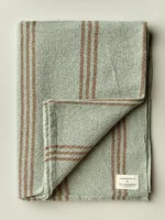 i+w x family heirloom weavers cotton throw in sage stripe