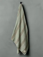 i+w x family heirloom weavers cotton throw in sage stripe - Image 2