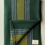 i+w x family heirloom weavers cotton throw in spruce stripe