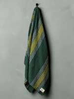 i+w x family heirloom weavers cotton throw in spruce stripe - Image 2