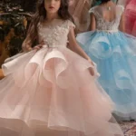 Illusion Round Sleeveless Neck Organza Floor Length Flower Girl Dresses 641380990865