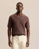 JOHNNY COLLAR WAFFLE KNIT