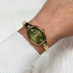 L'Ovale Watch Steel, Olive, Gold Colour - Image 2