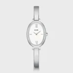 L'Ovale Watch Steel, White, Silver Colour