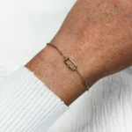 Élevé Oval Zirconia Bracelet, Gold Colour - Image 2