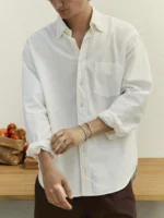 lightweight beach oxford in white