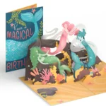 Magical Mermaid Birthday Pop-Up Card & Glitter Bouquet Bundle - Image 2