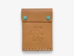 No. 092-GD Card Case with Snaps Bear, Natural