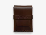 No. 155-GD Card Case with Flap Skel, Dark Brown