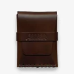 No. 155-GD Card Case with Flap Skel, Dark Brown