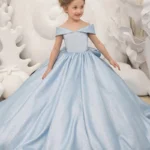 Off The Shoulder Floor Length A-Line Bow Flower Girl Dresses 668969870914