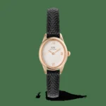Ophelia Mini Black Lizard White Guilloché Rose Gold