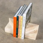 Pair of Travertine Cube Bookends