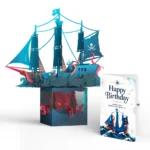 Pirate Ship Birthday Unboxed Pop-Up Paper Sculpture and Sentiment Set