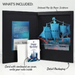 Pirate Ship Birthday Unboxed Pop-Up Paper Sculpture and Sentiment Set - Image 2