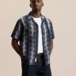 PRINTED CHAMBRAY RESORT SHIRT