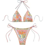ZAFUL Women's Bikini Sets Beads Triangle Swimsuits 2 Piece String High Cut Cheeky Bathing Suits - Image 3