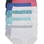 Hanes Women's Underwear Pack 10-Pack Full-Coverage Cotton Blend Panties Moisture-Wicking Underwear for Women