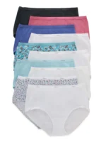 Hanes Women's Underwear Pack 10-Pack Full-Coverage Cotton Blend Panties Moisture-Wicking Underwear for Women