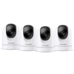Cinnado 2K Home Security Cameras-2.4Ghz WiFi Indoor Camera with 360° Motion Detection for Pets/Nanny/Baby/Dog, 2 Way Audio, 24/7 SD Card Storage, Cloud Storage, Works with Alexa & Google Home, D1 4P