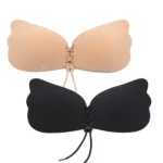 Strapless Sticky Bra Push Up for Women, Adhesive Silicone No Show Bra for Backless Dress, Invisible Reusable V Shape