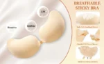 Strapless Sticky Bra Push Up for Women, Adhesive Silicone No Show Bra for Backless Dress, Invisible Reusable V Shape - Image 2