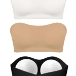 DEANGELMON Strapless Bras for Women Wireless Push Up Non-Slip Bandeau Bra Seamless Clear Straps TubeTop Padded Bralette