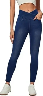 IUGA Stretchy Jeans for Women High Waist Jeggings Tummy Control Skinny Jeans Pull on Leggings with Pockets Trendy Casual
